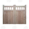Pair of British Douglas Fir Flat Top Cottage Style Driveway Gates