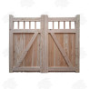 Pair of British Douglas Fir Flat Top Cottage Style Driveway Gates