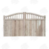 Pair of European Oak Swan Neck Cottage Style Driveway Gates