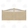 Pair of Solid Larch/Douglas Fir Swan Neck Cottage Style Closeboard Driveway Gates