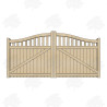 Pair of Solid Larch/Douglas Fir Swan Neck Cottage Style Closeboard Driveway Gates