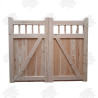 Pair of European Oak Flat Top Cottage Style Driveway Gates