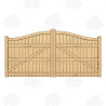 Pair of European Oak Swan Neck Closeboard Driveway Gates