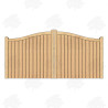 Pair of European Oak Swan Neck Closeboard Driveway Gates