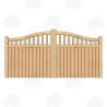Pair of European Oak Swan Neck Cottage Style Driveway Gates