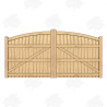 European Oak Curved Top Closeboard Driveway Gates