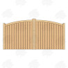 European Oak Curved Top Closeboard Driveway Gates