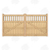 Pair of European Oak Flat Top Cottage Style Driveway Gates