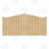 Pair of British Douglas Fir Swan Neck Closed Board Driveway Gates