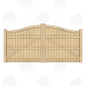 Pair of British Douglas Fir Swan Neck Closed Board Driveway Gates