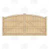 Pair of British Douglas Fir Curved Top Closeboard Driveway Gates
