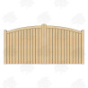 Pair of British Douglas Fir Curved Top Closeboard Driveway Gates