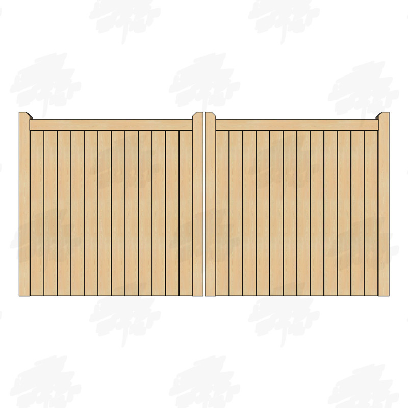 Pair of British Douglas Fir Flat Top Closeboard Driveway Gates