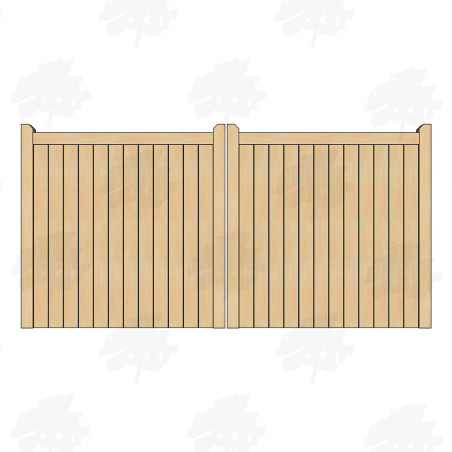 Pair of British Douglas Fir Flat Top Closeboard Driveway Gates