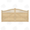 Pair of Solid British Douglas Fir Swan Neck Cottage Style Driveway Gates