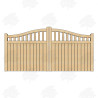 Pair of Solid British Douglas Fir Swan Neck Cottage Style Driveway Gates