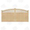 Pair of British Douglas Fir Curved Top Cottage Style Driveway Gates