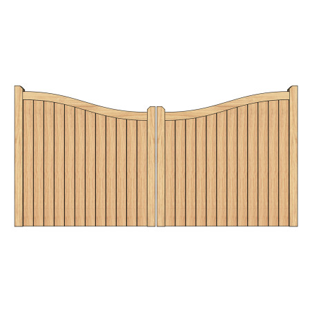 Pair of Solid European Oak Midview Closeboard Driveway Gates