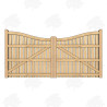 Pair of European Oak Midview Palisade Driveway Gates