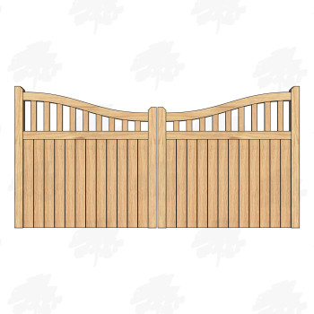 European Oak Midview Cottage Style Driveway Gates | Buy Online from the Experts at UK Timber
