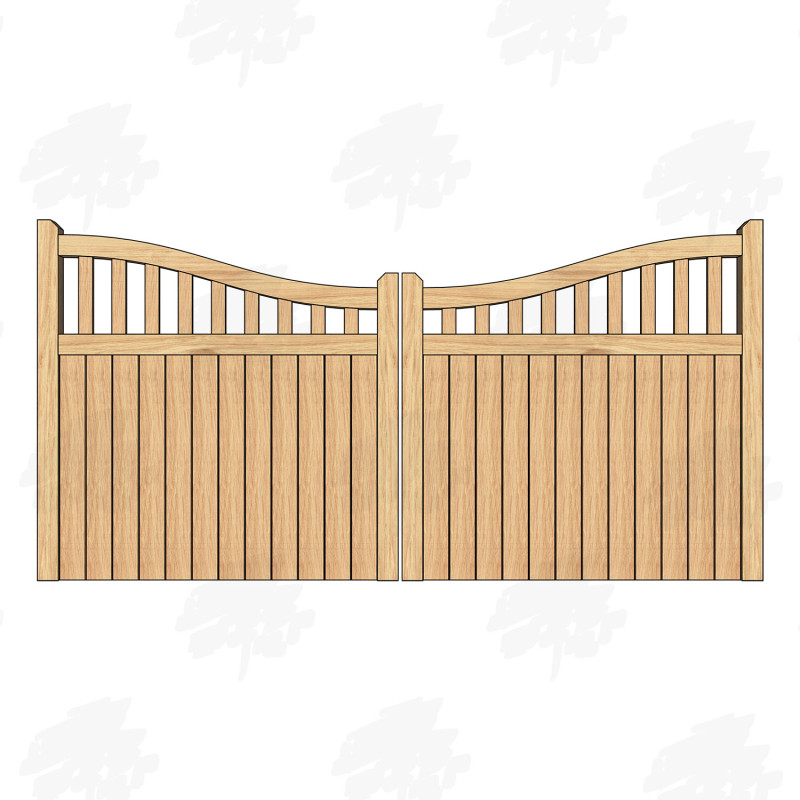 Pair of European Oak Midview Cottage Style Driveway Gates