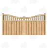Pair of European Oak Midview Cottage Style Driveway Gates