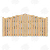 Pair of European Oak Swan Neck Palisade Driveway Gates