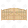European Oak Curved Top Palisade Driveway Gates