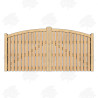 European Oak Curved Top Palisade Driveway Gates