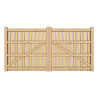 Pair of European Oak Flat Top Palisade Driveway Gates