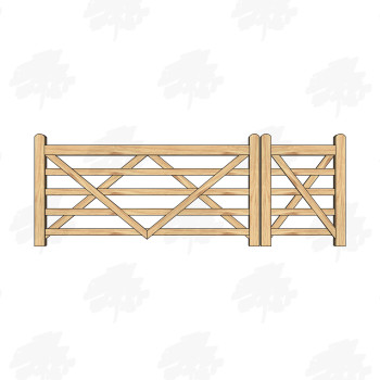 European Oak 5 Bar Gate Combo