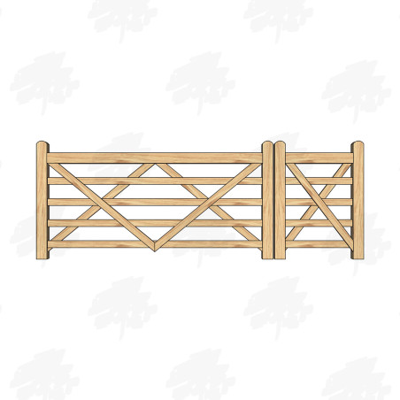 European Oak 5 Bar Gate Combo