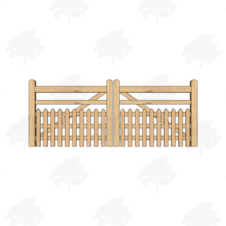 Pair of European Oak Half Paled Gates