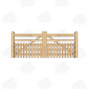 Pair of European Oak Half Paled Gates