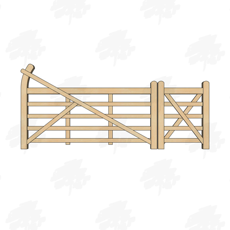 British Douglas Fir Curved Heel (Ranch) & 5 Bar Gate Combo