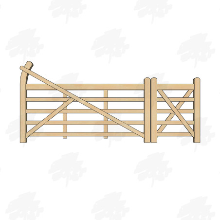 British Douglas Fir Curved Heel (Ranch) & 5 Bar Gate Combo