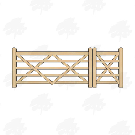 British Douglas Fir 5 Bar Gate Combo
