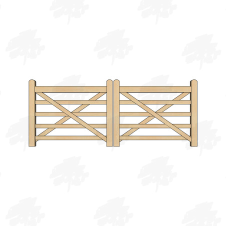 Pair of British Douglas Fir 5 Bar Gates
