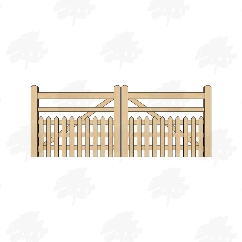 Pair of British Douglas Fir Half Paled Gates