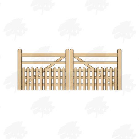 Pair of British Douglas Fir Half Paled Gates