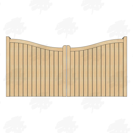 Pair of British Douglas Fir Midview Closed Board Driveway Gates