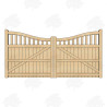 Pair of British Douglas Fir Midview Cottage Style Driveway Gates