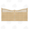 Pair of British Douglas Fir Midview Cottage Style Driveway Gates