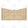 Pair of British Douglas Fir Midview Palisade Driveway Gates