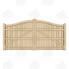 Pair of British Douglas Fir Swan Neck Palisade Driveway Gates
