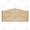 Pair of British Douglas Fir Swan Neck Palisade Driveway Gates