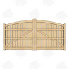 Pair of British Douglas Fir Curved Top Palisade Driveway Gates