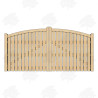 Pair of British Douglas Fir Curved Top Palisade Driveway Gates