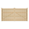 Pair of British Douglas Fir Flat Top Palisade Driveway Gates
