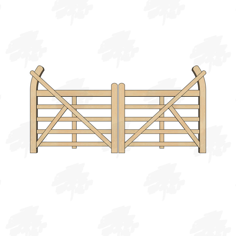 Pair of British Douglas Fir Curved Heel (Ranch) Gates